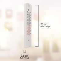 Thermometer 20 cm Kunststoff weiß