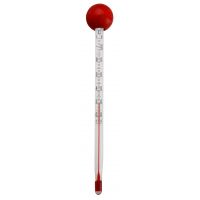 Teethermometer 14cm 110° C mit Holzkugel Rot
